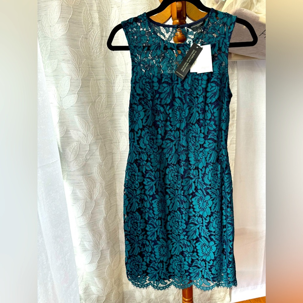 Banana Republic Factory Teal Lace Sheath Dress